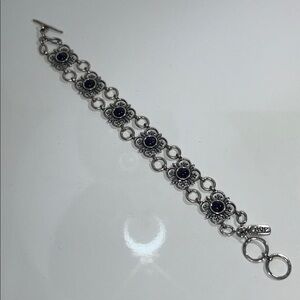 NWOT Passage to Israel Sterling Silver Genuine Amethyst Toggle Bracelet